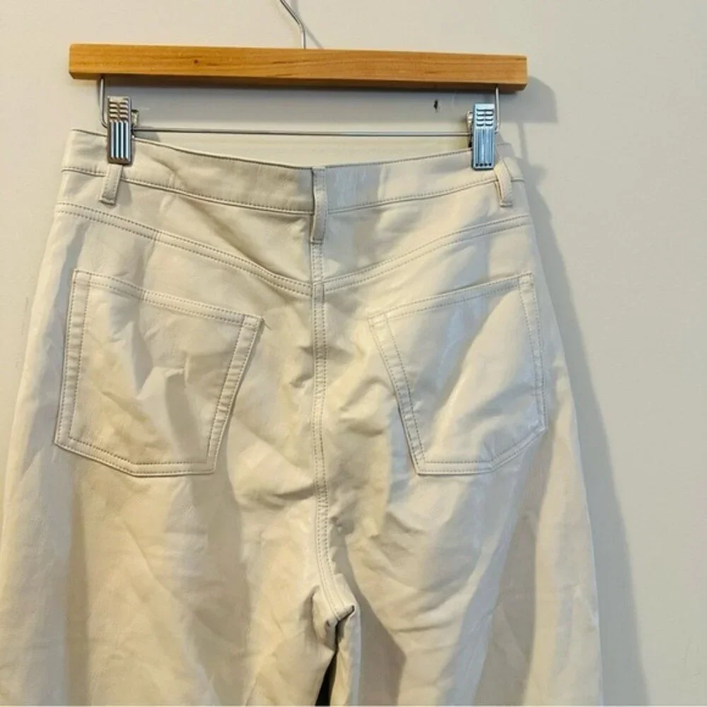 Aritzia Wilfred Melina Super High Rise Pants- faux Leather Size 8